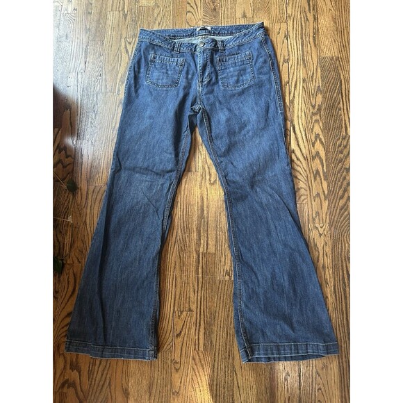 CAbi Denim - Cabi Jeans Women's Flare Wide Leg Blue Medium Wash Denim 99%‎ Cotton Size 14 EUC